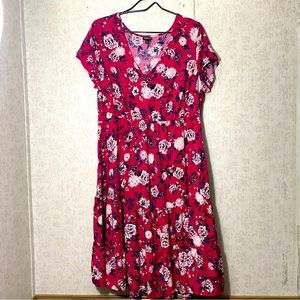 Torrid Red Floral Midi Dress